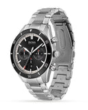 Buy Shop Hugo Boss Santiago Black Dial Silver Steel Strap Watch for Men - 1513862 USA Online