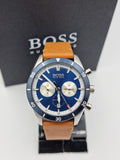 Buy Shop Hugo Boss Santiago Blue Dial Brown Leather Strap Watch for Men - 1513860 USA Online