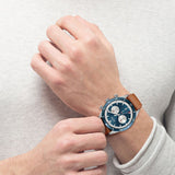Buy Shop Hugo Boss Santiago Blue Dial Brown Leather Strap Watch for Men - 1513860 USA Online