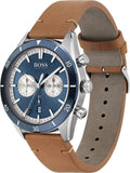 Buy Shop Hugo Boss Santiago Blue Dial Brown Leather Strap Watch for Men - 1513860 USA Online