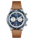 Buy Shop Hugo Boss Santiago Blue Dial Brown Leather Strap Watch for Men - 1513860 USA Online