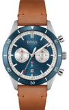 Buy Shop Hugo Boss Santiago Blue Dial Brown Leather Strap Watch for Men - 1513860 USA Online