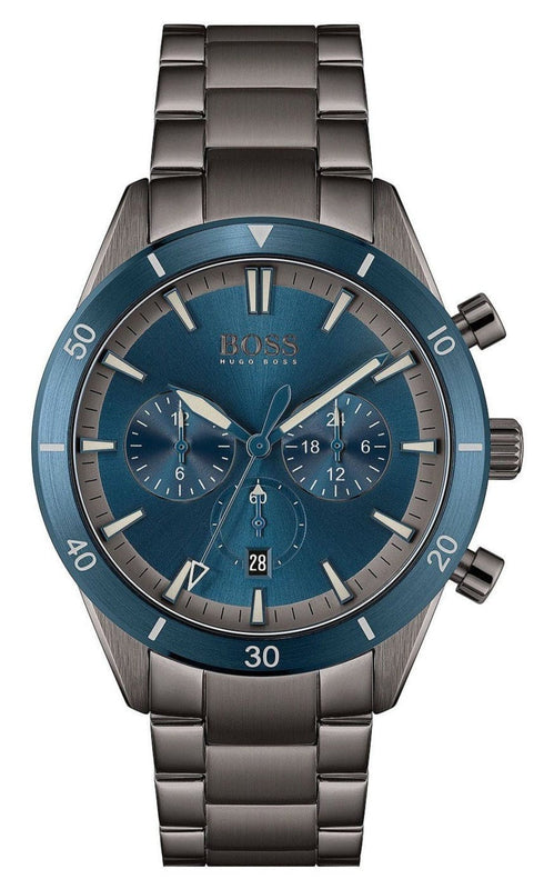 Buy Shop Hugo Boss Santiago Blue Dial Grey Steel Strap Watch for Men - 1513863 USA Online