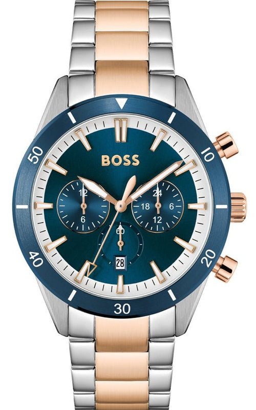Buy Shop Hugo Boss Santiago Blue Dial Two Tone Steel Strap Watch for Men - 1513937 USA Online