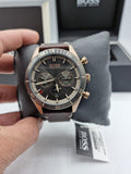 Buy Shop Hugo Boss Santiago Chronograph Grey Dial Brown Leather Strap Watch for Men - 1513861 USA Online