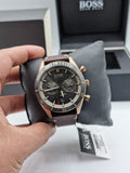 Buy Shop Hugo Boss Santiago Chronograph Grey Dial Brown Leather Strap Watch for Men - 1513861 USA Online