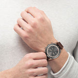 Buy Shop Hugo Boss Santiago Chronograph Grey Dial Brown Leather Strap Watch for Men - 1513861 USA Online