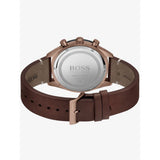 Buy Shop Hugo Boss Santiago Chronograph Grey Dial Brown Leather Strap Watch for Men - 1513861 USA Online