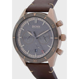 Buy Shop Hugo Boss Santiago Chronograph Grey Dial Brown Leather Strap Watch for Men - 1513861 USA Online