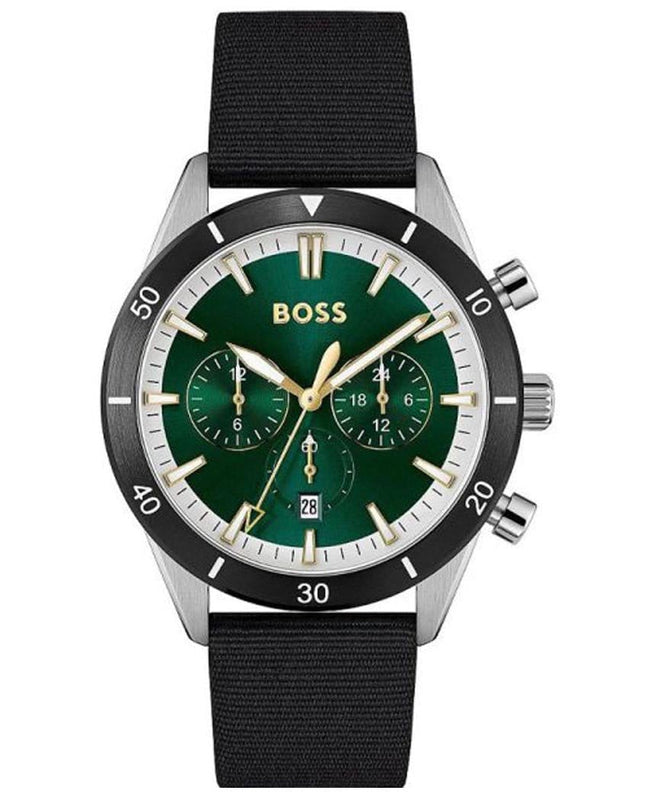 Buy Shop Hugo Boss Santiago Green Dial Black Nylon Strap Watch for Men - 1513936 USA Online