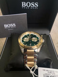Buy Shop Hugo Boss Santiago Green Dial Two Tone Steel Strap Watch for Men - 1513872 USA Online