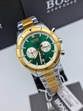 Buy Shop Hugo Boss Santiago Green Dial Two Tone Steel Strap Watch for Men - 1513872 USA Online