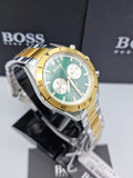 Buy Shop Hugo Boss Santiago Green Dial Two Tone Steel Strap Watch for Men - 1513872 USA Online