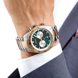 Buy Shop Hugo Boss Santiago Green Dial Two Tone Steel Strap Watch for Men - 1513872 USA Online