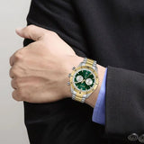 Buy Shop Hugo Boss Santiago Green Dial Two Tone Steel Strap Watch for Men - 1513872 USA Online