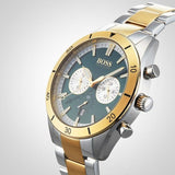 Buy Shop Hugo Boss Santiago Green Dial Two Tone Steel Strap Watch for Men - 1513872 USA Online
