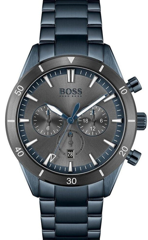 Buy Shop Hugo Boss Santiago Grey Dial Blue Steel Strap Watch for Men - 1513865 USA Online