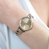 Buy Shop Hugo Boss Signature Gold Dial Gold Stainless Steel Strap Watch for Women - 1502540 USA Online