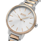 Buy Shop Hugo Boss Signature Silver Dial Two Tone Steel Strap Watch for Women - 1502567 USA Online