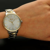 Buy Shop Hugo Boss Signature Silver Dial Two Tone Steel Strap Watch for Women - 1502568 USA Online