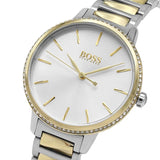 Buy Shop Hugo Boss Signature Silver Dial Two Tone Steel Strap Watch for Women - 1502568 USA Online