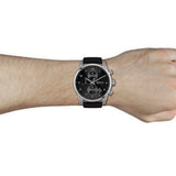 Buy Shop Hugo Boss Skymaster Black Dial Black Leather Strap Watch for Men - 1513782 USA Online
