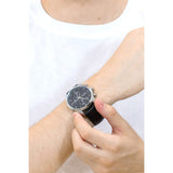 Buy Shop Hugo Boss Skymaster Black Dial Black Leather Strap Watch for Men - 1513782 USA Online