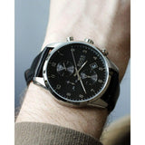 Buy Shop Hugo Boss Skymaster Black Dial Black Leather Strap Watch for Men - 1513782 USA Online