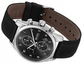 Buy Shop Hugo Boss Skymaster Black Dial Black Leather Strap Watch for Men - 1513782 USA Online