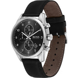 Buy Shop Hugo Boss Skymaster Black Dial Black Leather Strap Watch for Men - 1513782 USA Online