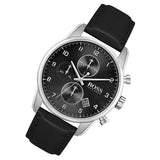 Buy Shop Hugo Boss Skymaster Black Dial Black Leather Strap Watch for Men - 1513782 USA Online