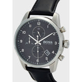Buy Shop Hugo Boss Skymaster Black Dial Black Leather Strap Watch for Men - 1513782 USA Online