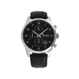 Buy Shop Hugo Boss Skymaster Black Dial Black Leather Strap Watch for Men - 1513782 USA Online
