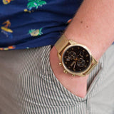 Buy Shop Hugo Boss Skymaster Black Dial Gold Mesh Bracelet Watch for Men - 1513838 USA Online