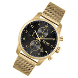 Buy Shop Hugo Boss Skymaster Black Dial Gold Mesh Bracelet Watch for Men - 1513838 USA Online