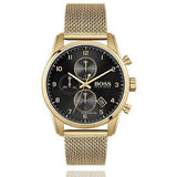 Buy Shop Hugo Boss Skymaster Black Dial Gold Mesh Bracelet Watch for Men - 1513838 USA Online
