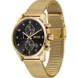 Buy Shop Hugo Boss Skymaster Black Dial Gold Mesh Bracelet Watch for Men - 1513838 USA Online