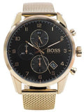 Buy Shop Hugo Boss Skymaster Black Dial Gold Mesh Bracelet Watch for Men - 1513838 USA Online