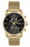 Buy Shop Hugo Boss Skymaster Black Dial Gold Mesh Bracelet Watch for Men - 1513838 USA Online