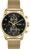 Buy Shop Hugo Boss Skymaster Black Dial Gold Mesh Bracelet Watch for Men - 1513838 USA Online