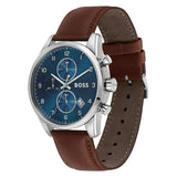 Buy Shop Hugo Boss Skymaster Blue Dial Brown Leather Strap Watch for Men - 1513940 USA Online