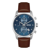 Buy Shop Hugo Boss Skymaster Blue Dial Brown Leather Strap Watch for Men - 1513940 USA Online