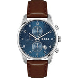 Buy Shop Hugo Boss Skymaster Blue Dial Brown Leather Strap Watch for Men - 1513940 USA Online