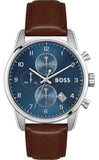 Buy Shop Hugo Boss Skymaster Blue Dial Brown Leather Strap Watch for Men - 1513940 USA Online
