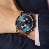 Buy Shop Hugo Boss Skymaster Blue Dial Brown Steel Strap Watch for Men - 1513788 USA Online