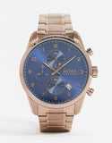 Buy Shop Hugo Boss Skymaster Blue Dial Brown Steel Strap Watch for Men - 1513788 USA Online