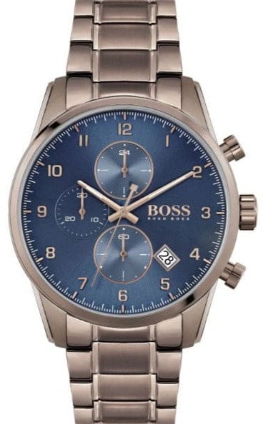 Buy Shop Hugo Boss Skymaster Blue Dial Brown Steel Strap Watch for Men - 1513788 USA Online