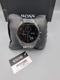 Buy Shop Hugo Boss Skymaster Chronograph Black Dial Black Steel Strap Watch for Men - 1513785 USA Online