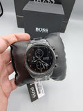 Buy Shop Hugo Boss Skymaster Chronograph Black Dial Black Steel Strap Watch for Men - 1513785 USA Online