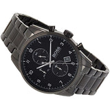 Buy Shop Hugo Boss Skymaster Chronograph Black Dial Black Steel Strap Watch for Men - 1513785 USA Online